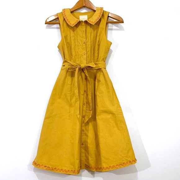 ModCloth Yellow Dress with RicRac Trim - Picture 4 of 8